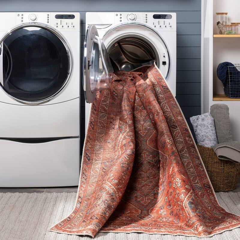 Mr. Kate Annie Distressed Medallion Washable Area Rug