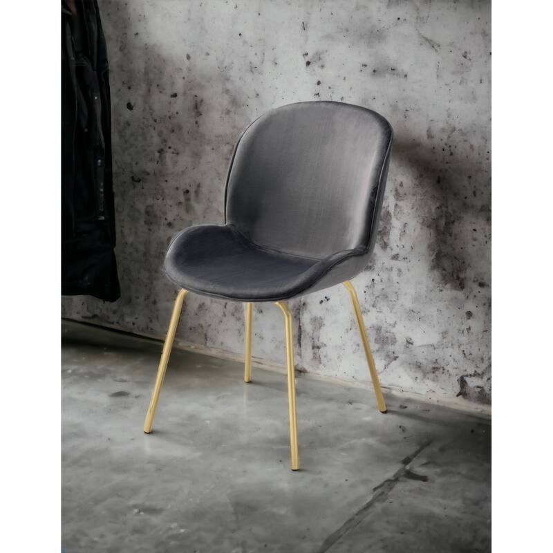 Chuchip Velvet & Gold Finish Side Chair