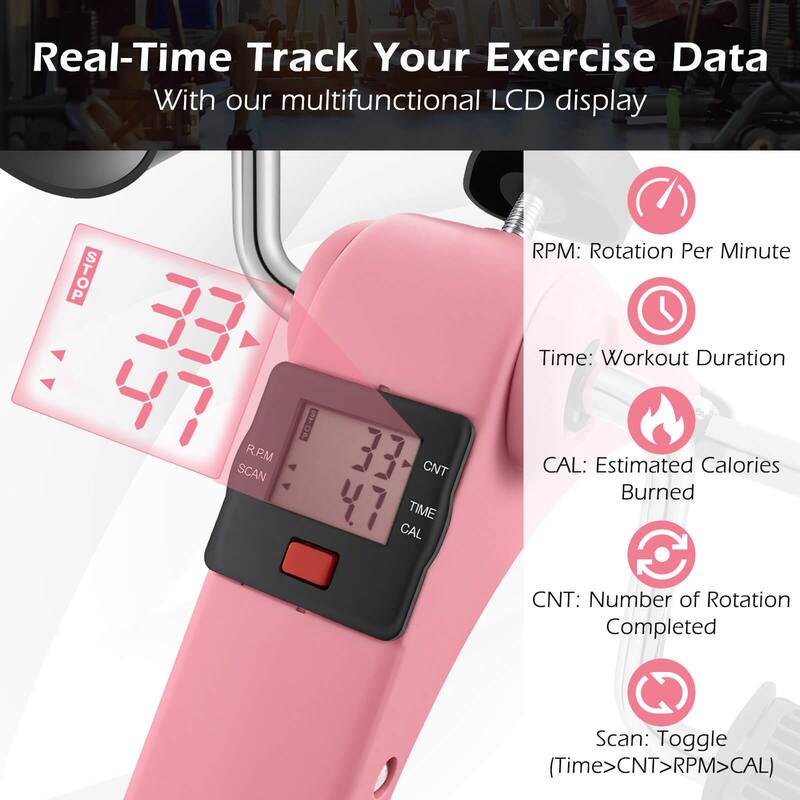 Costway Portable Desk Bike Peddler Machine with Adjustable Resistance - See Details