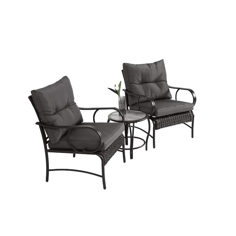 3 Pieces Patio Set Outdoor Wicker Furniture Sets