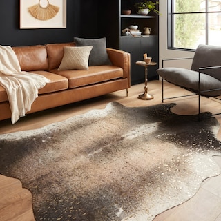 Alexander Home Clayton Faux Cowhide Area Rug
