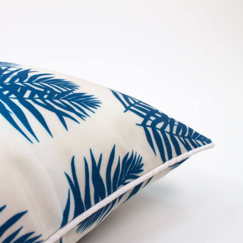 Jiti Outdoor Modern Waterproof Custom Print Double Palm Patterned Accent Square Throw Pillows Cushions for Pool Patio Chair
