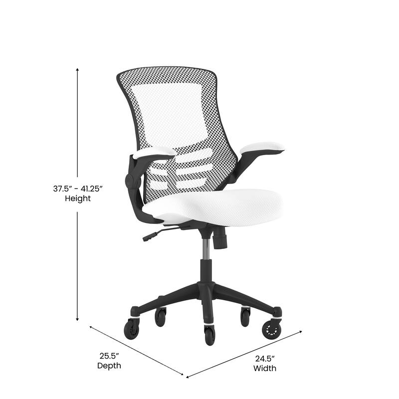 Ergonomic Swivel Task Chair with Roller Wheels & Flip Up Arms