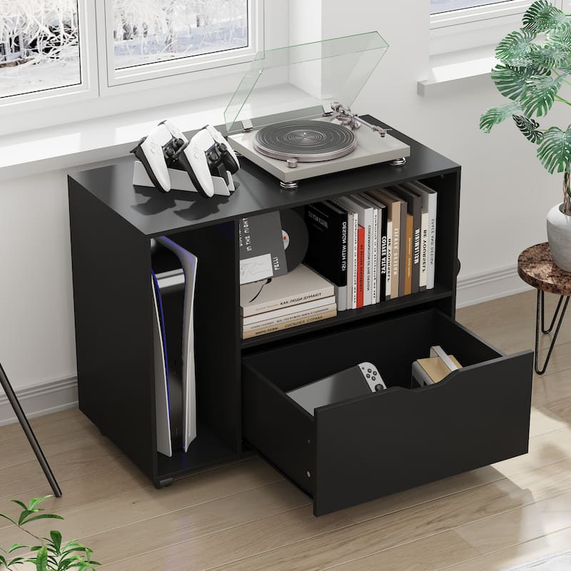Mobile Rolling File Cabinet,Drawer & Shelf,Bookcase,Nightstand Organizer,for Home Office