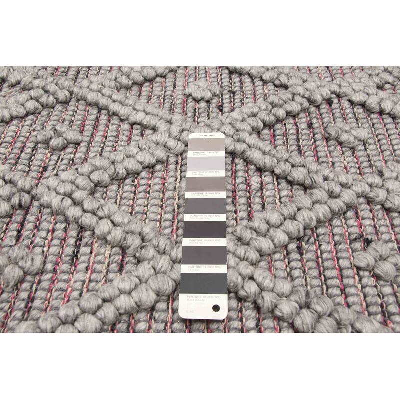 ECARPETGALLERY Braid weave Sienna Grey Wool Rug - 5'2 x 7'10
