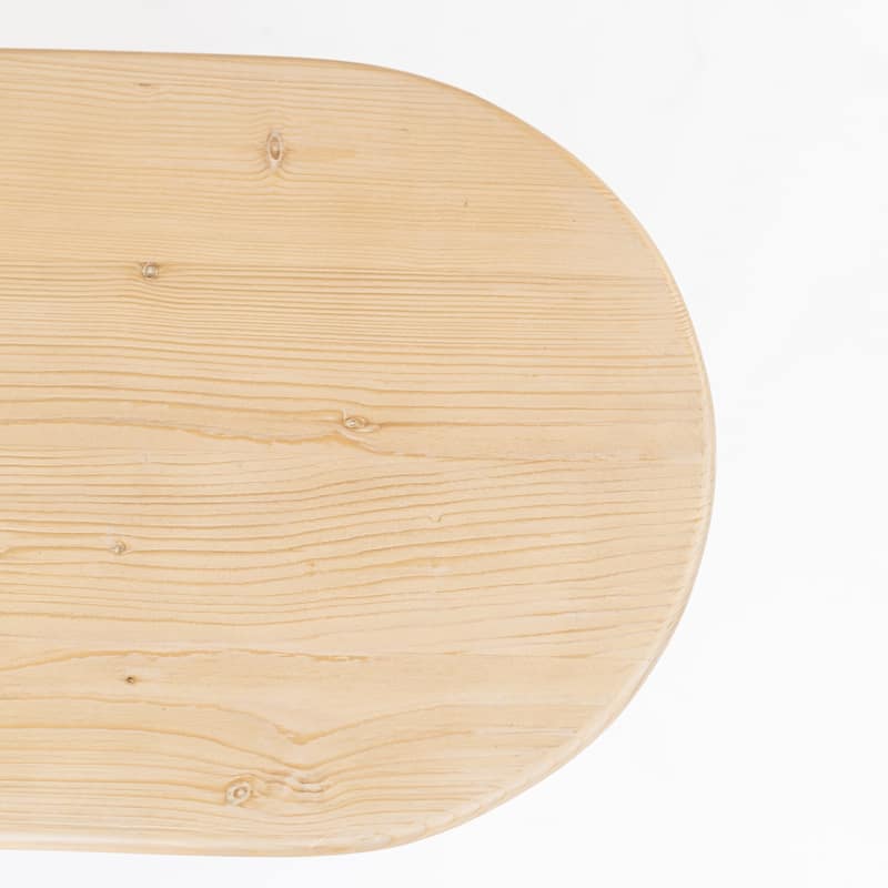 Natural Solid Wood Oval End Table with Sled Base Design - 16” x 24” x 22” (D x W x H)