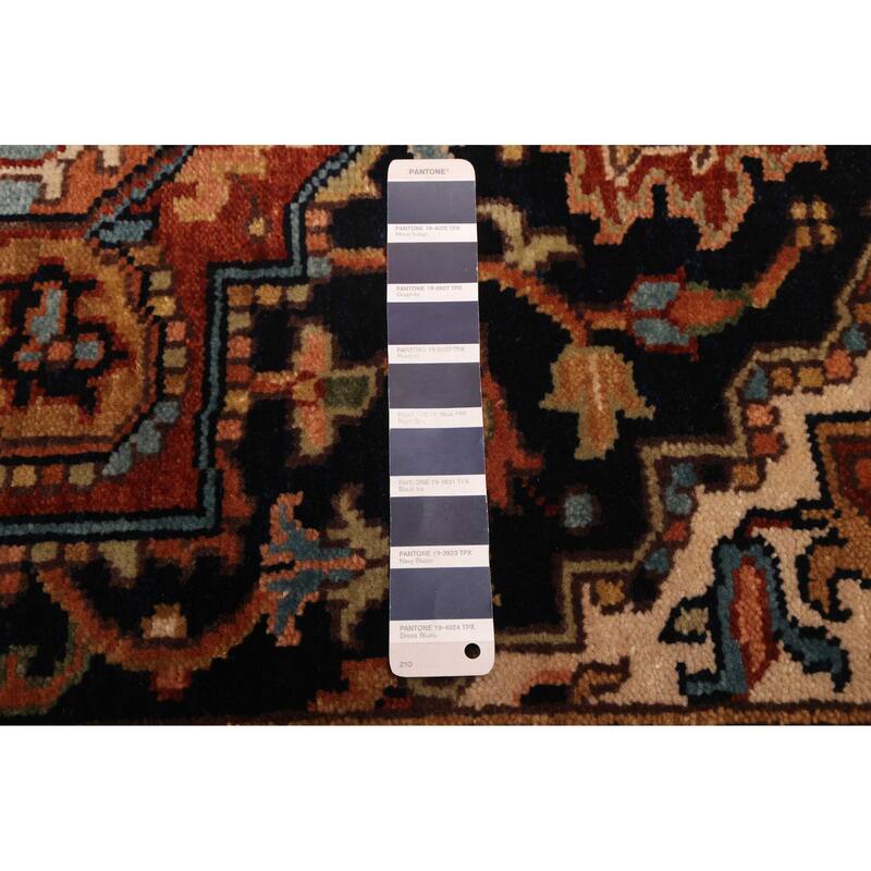 ECARPETGALLERY Hand-knotted Jules Sultane Dark Navy Wool Rug - 2'7 x 11'8