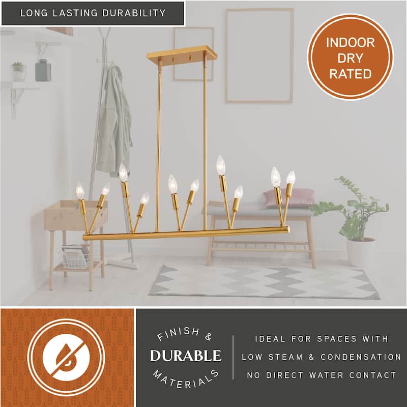 Vaxcel Lighting H0306 Warwick 10 Light 33" Wide Taper Candle Linear