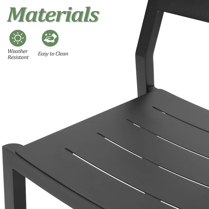 11PC Patio Outdoor Dining Set All-Aluminum Umbrella Hole Table wiht Stackable Chairs