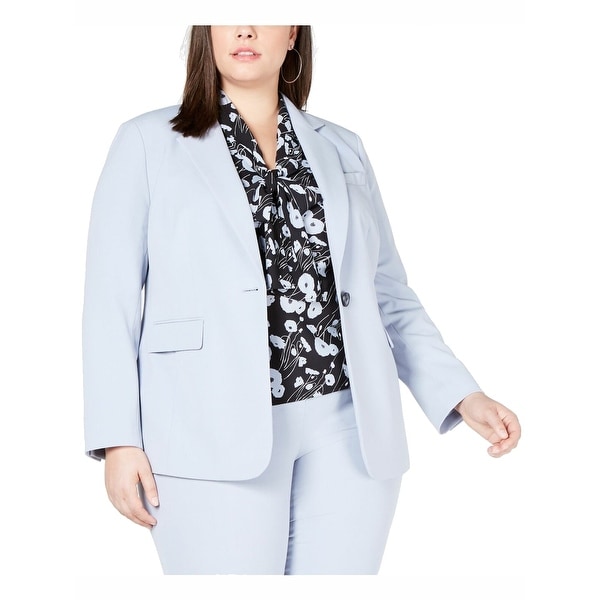 Bar III Women's Jacket Powder Blue Size 24W Plus Single Button