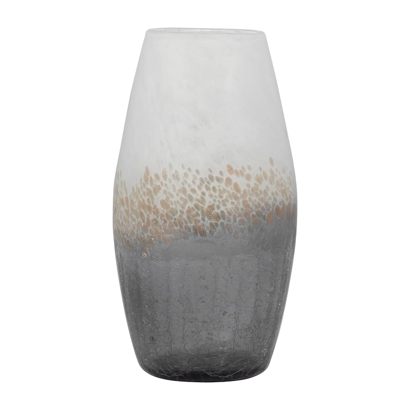 Sagebrook Home Glass Multi Round Crackle Vase - 6" x 6" x 12"
