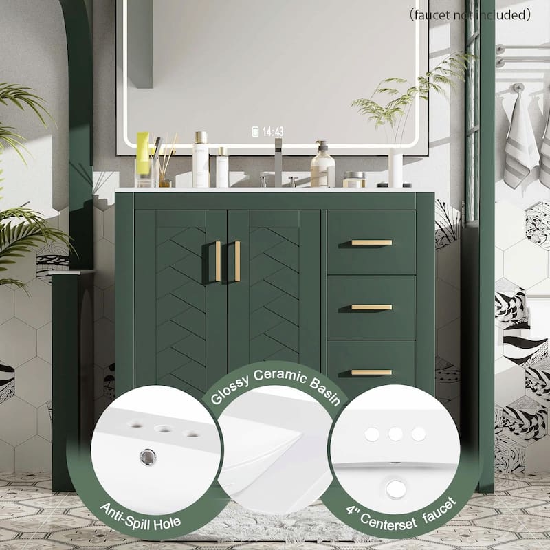 30'' Bathroom Vanity with Resin Sink