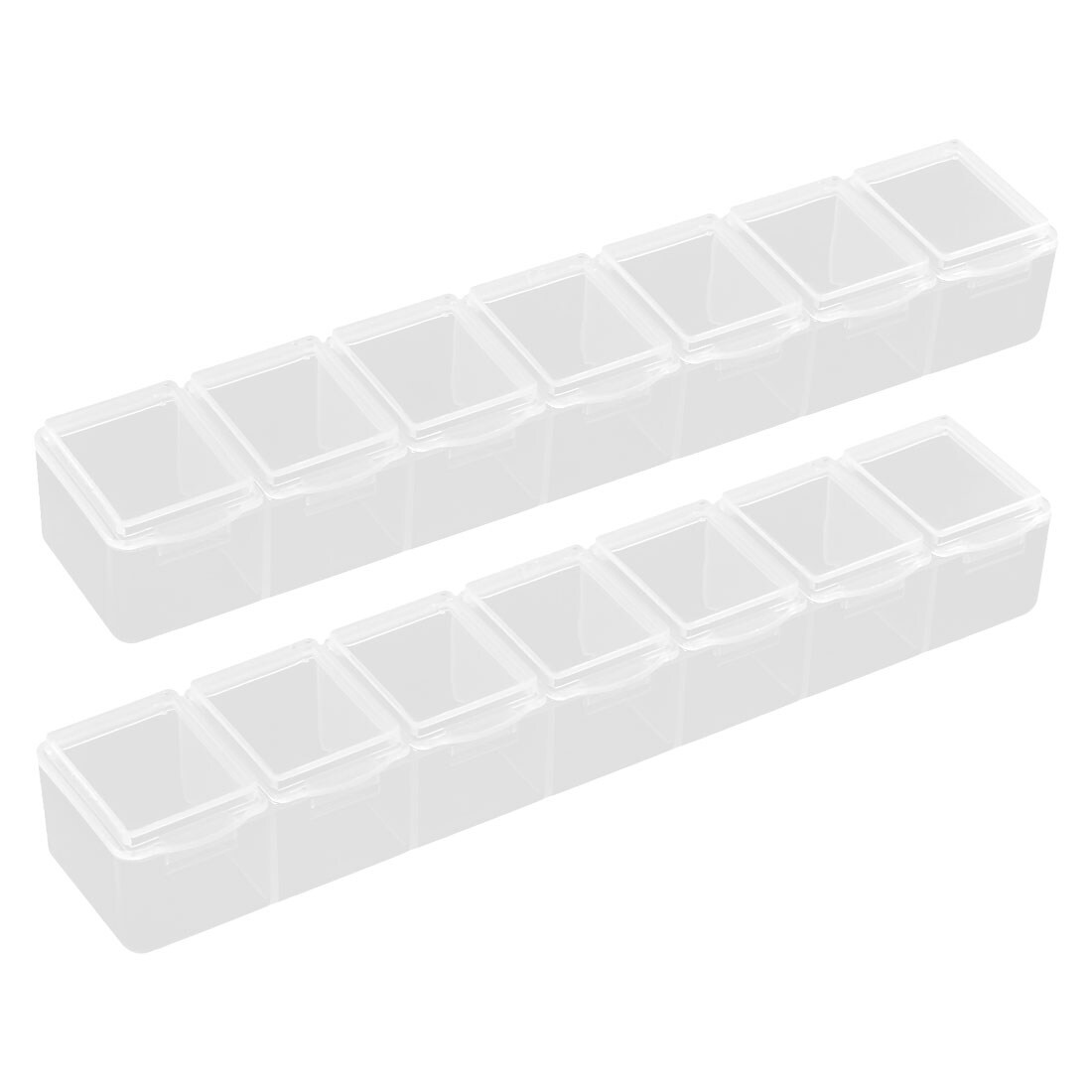 2pcs Plastic 10 Compartments Electronic Components Storage Box Case