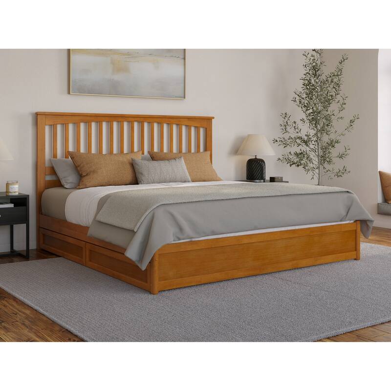 Everett Platform Bed with Panel Footboard and Storage Drawers
