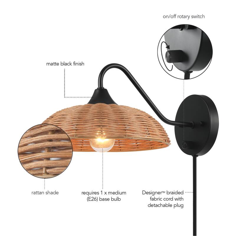 Globe Electric 91009610 Brittany 7" Tall Wall Sconce