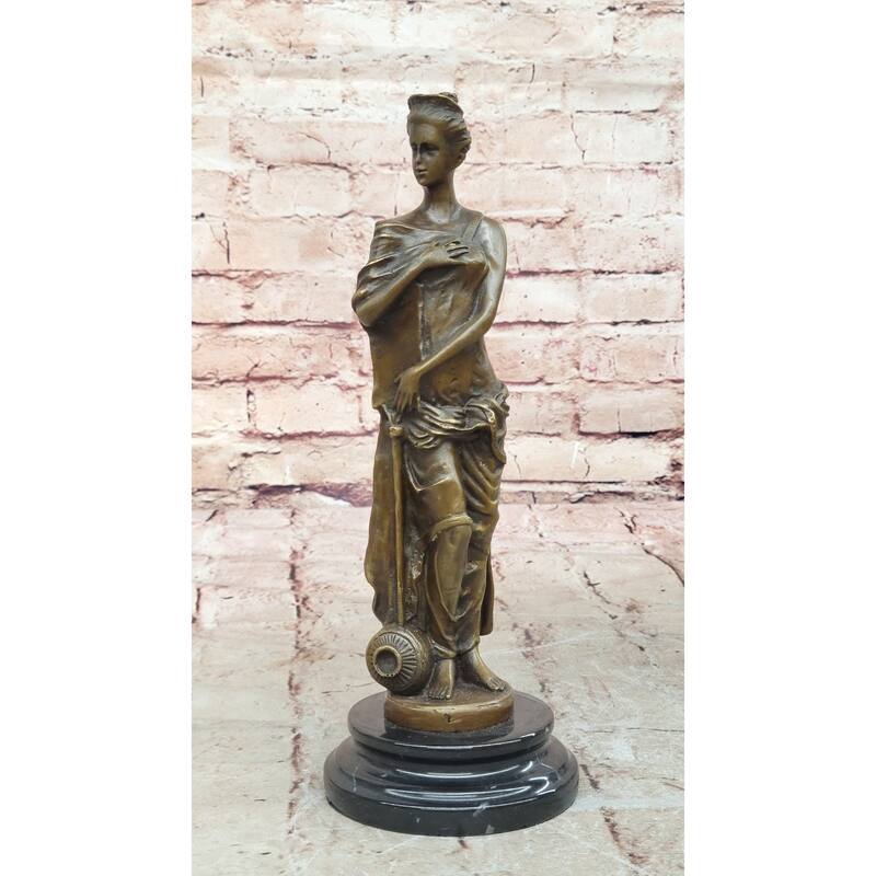 Classical Bronze Lady Sculpture – Elegant Woman Figurine On Marble Base