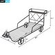 preview thumbnail 4 of 22, Twin Size Metal Bed with Four Wheels, Car Shaped Bedframe with Guardrails and X-Shaped Frame Shelf, Funny Design for Kids