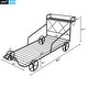 preview thumbnail 4 of 22, Twin Size Metal Car Bed with 4 Wheels and X-Shaped Frame Shelf