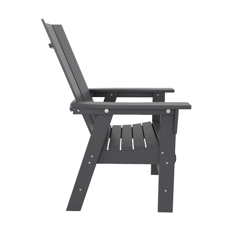Polytrends Shoreside Hdpe All Weather Outdoor Patio Adirondack Dining Chair (1PC)