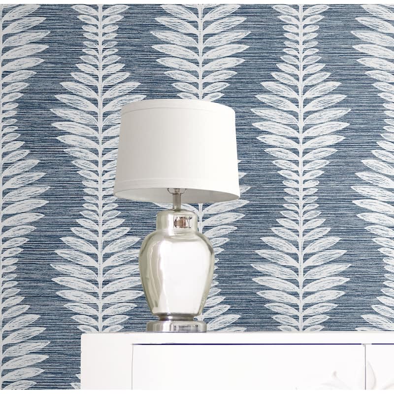 Lillian August Carina Leaf Ogee Embossed Vinyl Unpasted Wallpaper