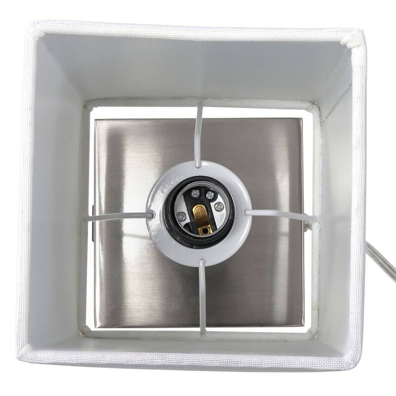 Simple Designs Petite Stick Lamp with USB Charging Port and Fabric Shade 2 Pack Set - 5 x 5 x 14.25 (L x W x H)