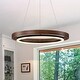preview thumbnail 19 of 26, Modern 24" Walnut LED Wood Chandelier Ring Chandelier for Living Room Foyer