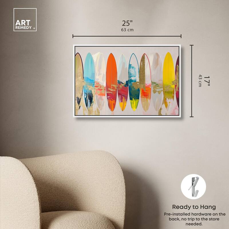 Surfboard Horizons II Canvas by Art Remedy