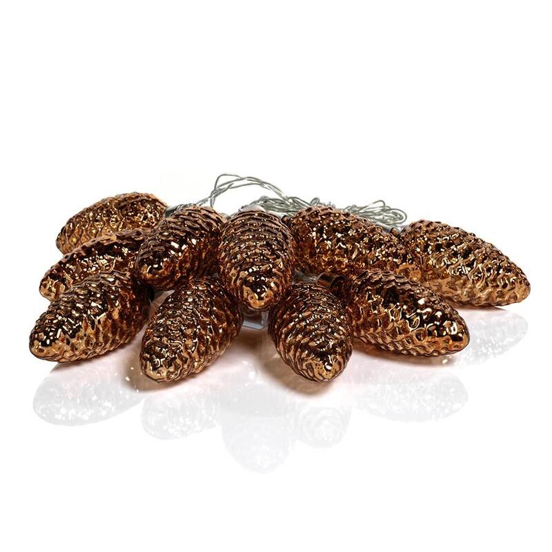 Set of 10 Pine Cone LED String of Lights