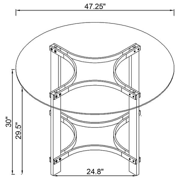 dimension image slide 1 of 2, Keeling 5-Piece Round Glass Top Acrylic Dining Set Chrome