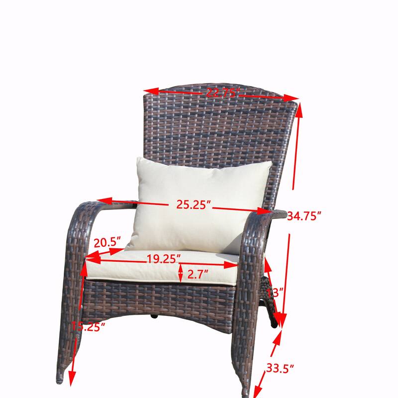Rattan Outdoor Lounge Chairs with Cushions - Durable & Comfortable