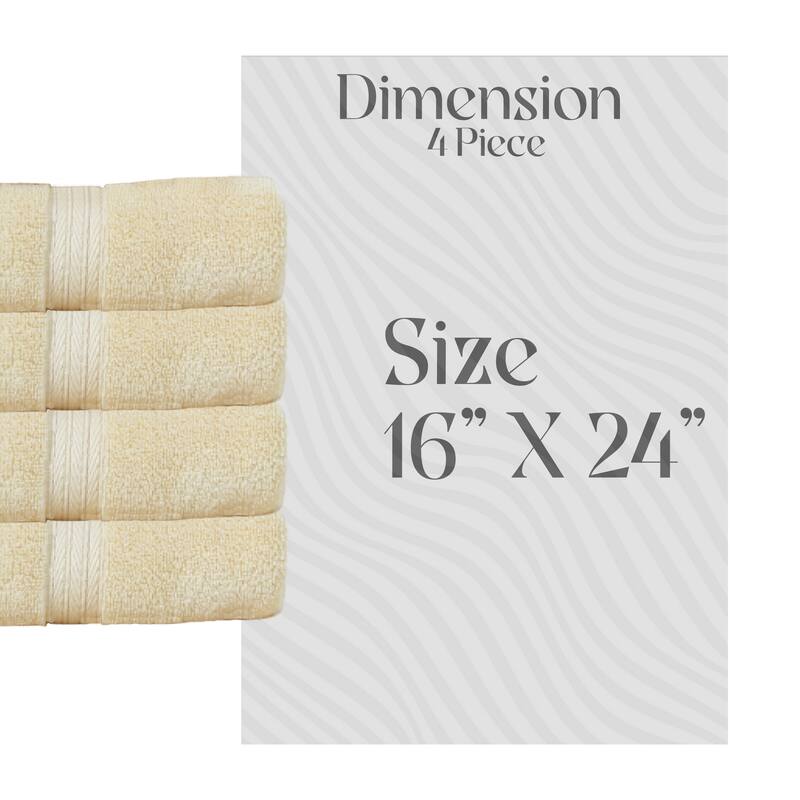 Home Weavers Elegance Essentials 550GSM Cotton Zero Twist Super Absorbent Hand Towel Set of 4