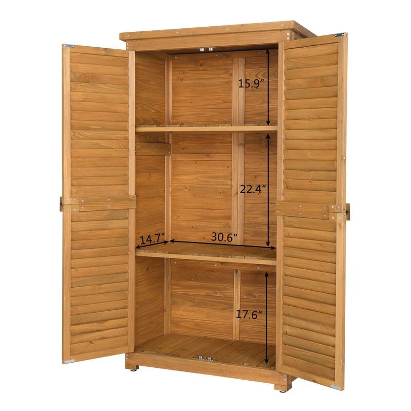 2.8 ft. W x 5.2 ft. H Garden Solid Wood Tool Storage Shed