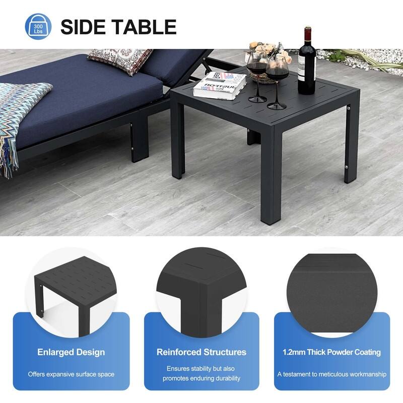 FINCATI Oversized Modular Aluminum Outdoor Furniture Set, 29" Deep Wide Sectional Seating Aluminum Patio Set with Coffee Tables