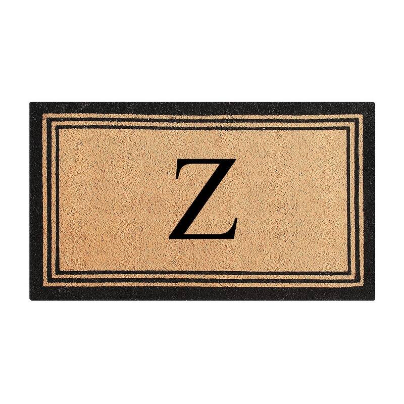 A1HC Natural Coir Monogrammed Heavy Duty PVC Backing Doormat - 18" X 30" - Monogrammed Z