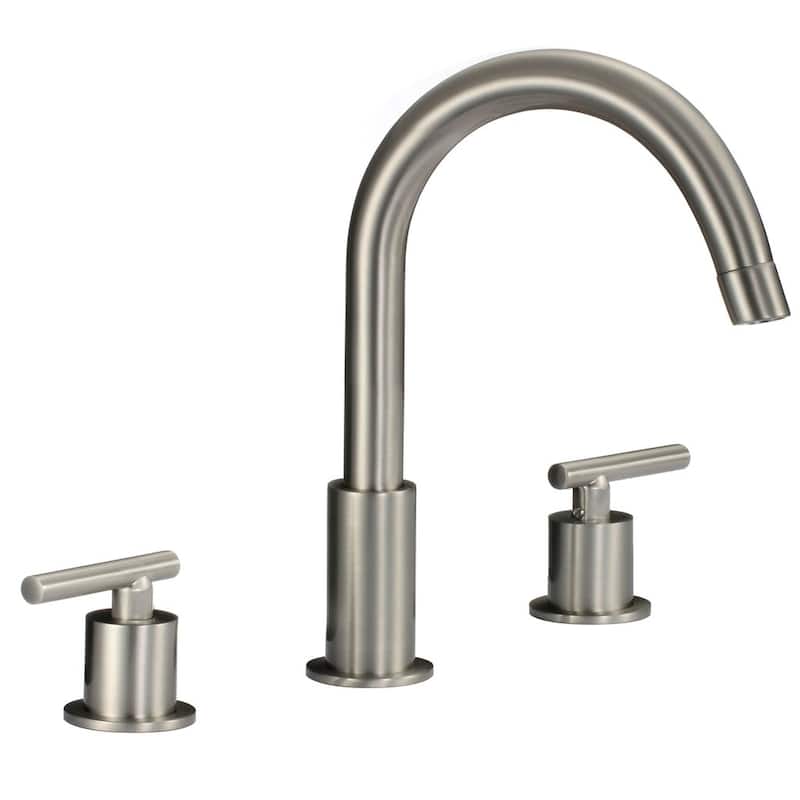 Noa Widespread 3-Hole Bathroom Sink Faucet with Lever Handles - Brushed Nickel