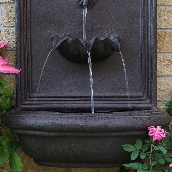 Shop Sunnydaze Seaside Outdoor Solar Wall Water Fountain With Iron