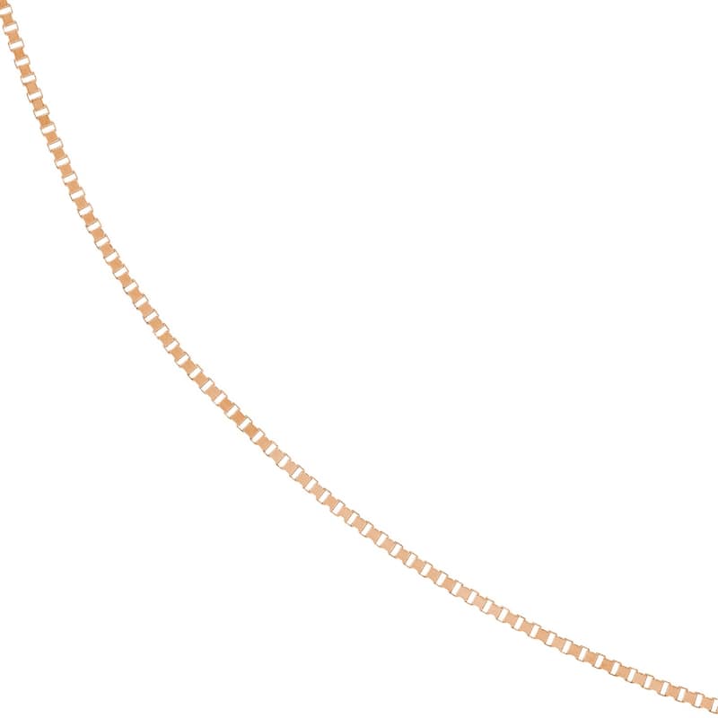 Curata 14k Rose Gold 0.66mm Box Chain Necklace (Lobster)