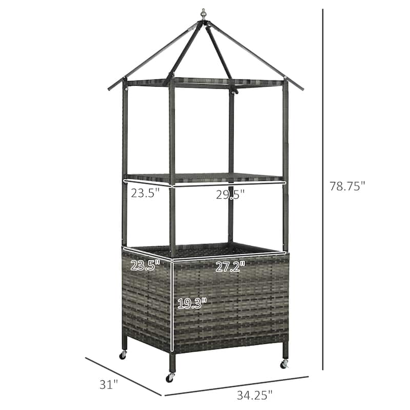 Outdoor Rolling PE Rattan Covered Poolside Towel Holder Rack
