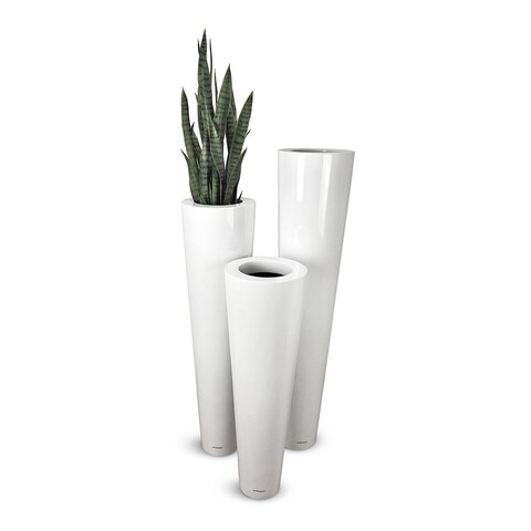Lux Box Fiberglass Flower Pot 30X100Cm White