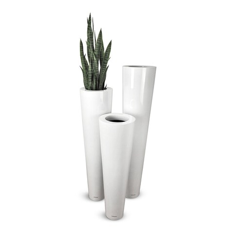 Lux Box Fiberglass Flower Pot 30X120Cm White