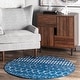 preview thumbnail 106 of 149, Brooklyn Rug Co Emmy Moroccan Trellis Area Rug 4' Round - Blue