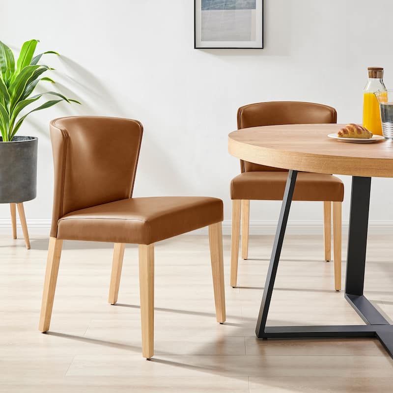 NPD Furniture Albie Faux Leather Dining Side Chair (Set of 2)
