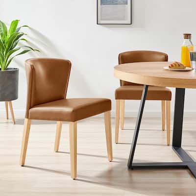 NPD Furniture Albie Faux Leather Dining Side Chair (Set of 2)