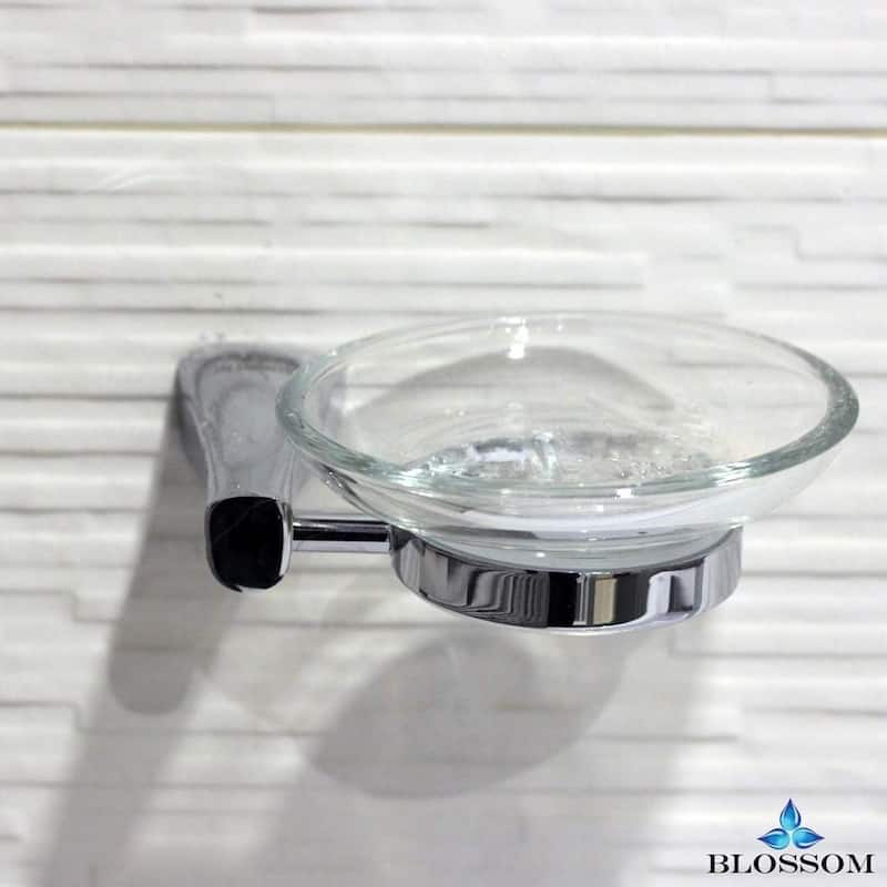 Blossom Soap Dish Holder Solid Bathroom Accessory Wall Mount - Chrome