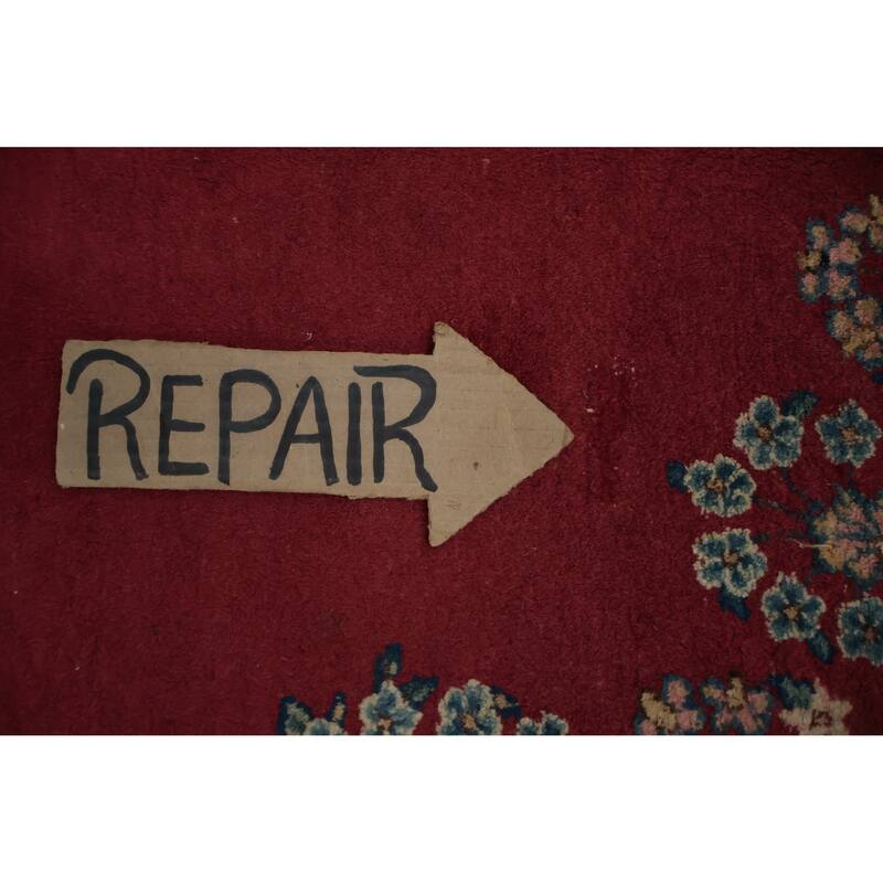 Hand Knotted Oriental 100% Wool Carpet Traditional Floral Red Kerman Area Rug - 12' 0'' X 8' 7''