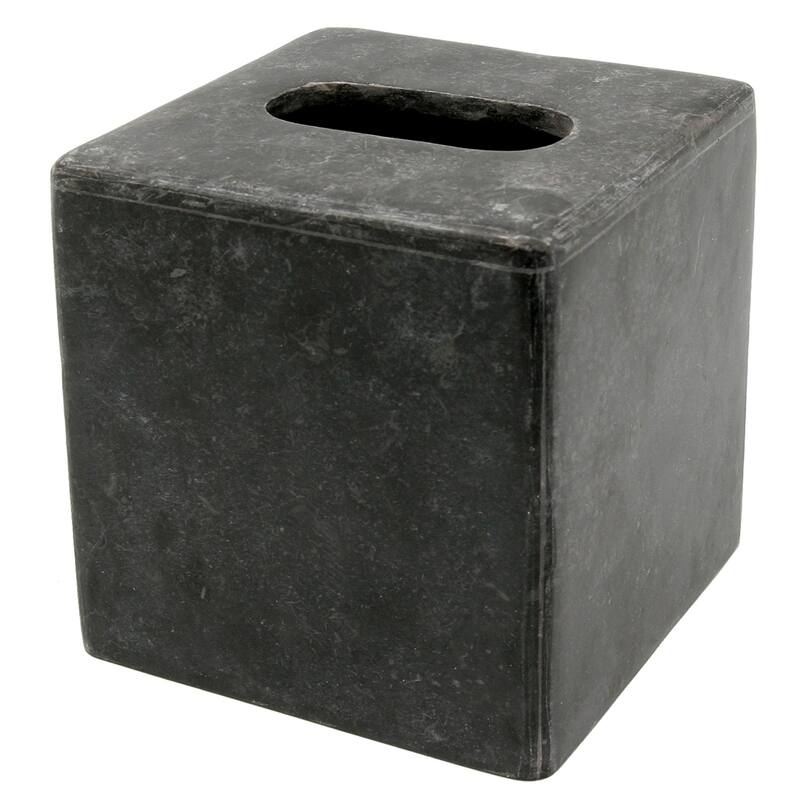 Creative Home Charcoal Marble Square Tissue Box Holder, Tissue Paper Cover - Dark Gray - 5.2" x 5.2" x 5.5 H - 5.2" x 5.2" x 5.5 H - Dark Gray