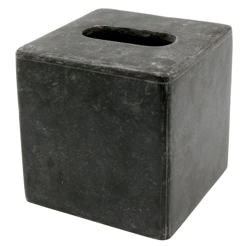 Creative Home Charcoal Marble Square Tissue Box Holder, Tissue Paper Cover - Dark Gray - 5.2" x 5.2" x 5.5 H