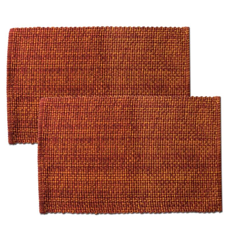 Sweet Home Collection Two Tone Cotton Woven 13x19 Placemat Sets Rust (Set of 2, 4, or 6) - Set of 2