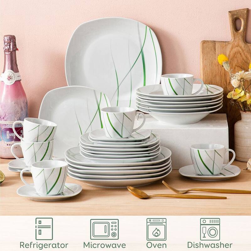 VEWEET Aviva Porcelain Dinnerware Set (Service for 6)