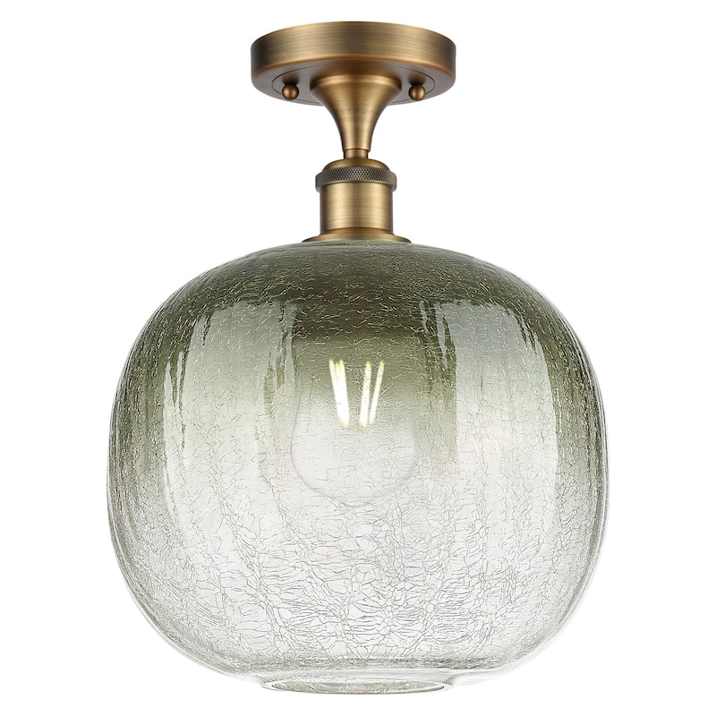 Innovations Lighting 516-1C-13-11 Brookhaven Sphere Semi-Flush - Brushed Brass / Slate